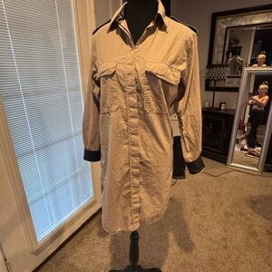 Maje Beige Fabric with Gold Label